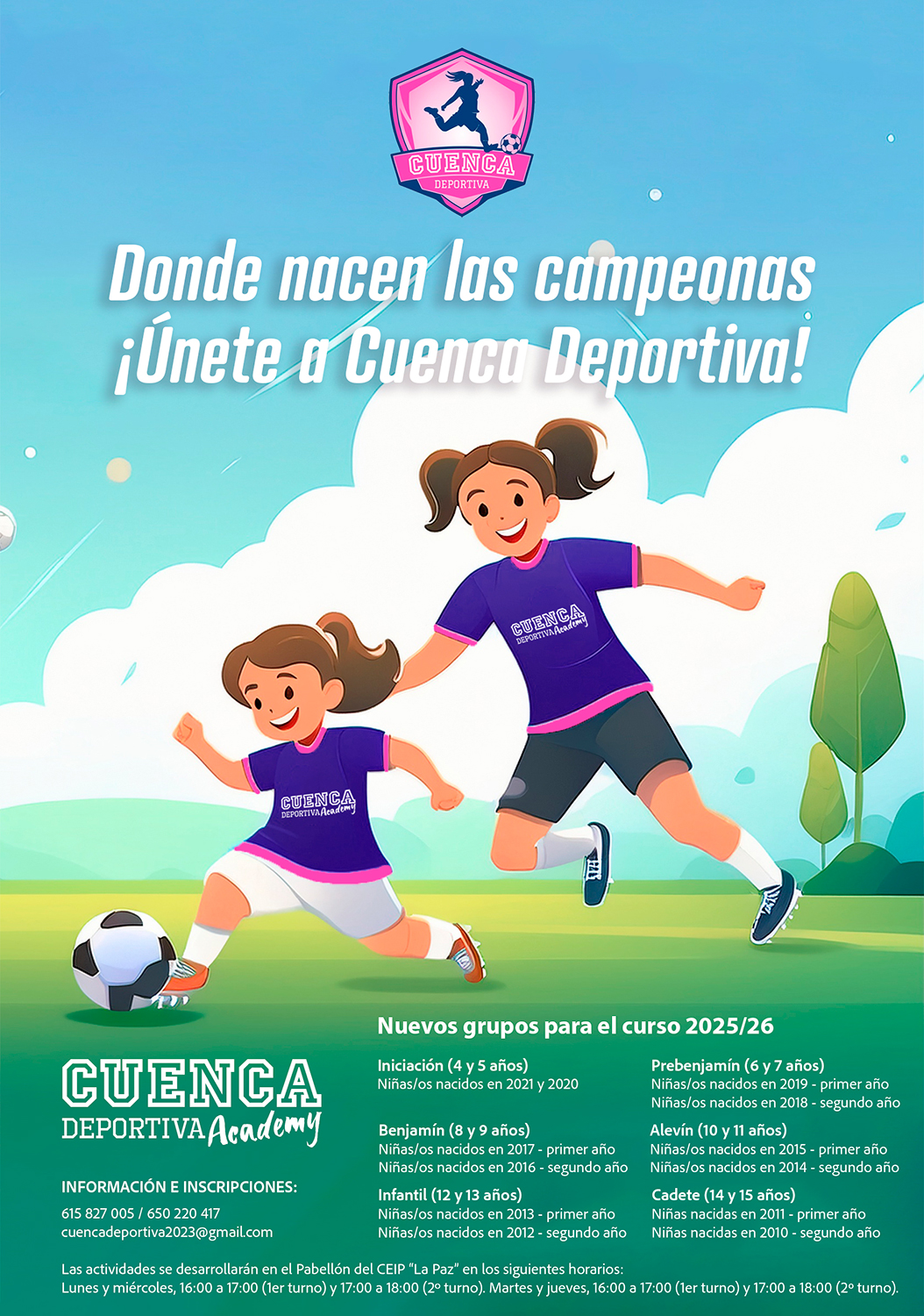 cartel escuela Cuenca Deportiva